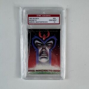 1993 SkyBox Marvel Masterpieces Magneto #39 Trading Card EMC Grading Gem Mint 10